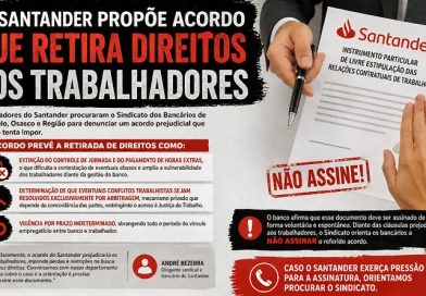 Santander propõe acordo que retira direitos dos trabalhadores